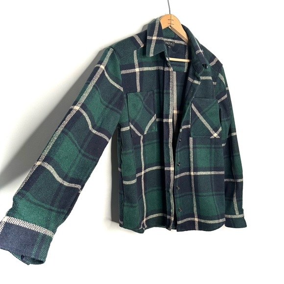 PacSun PS/LA | Green Plaid Shacket Flannel Shirt - Picture 3 of 6